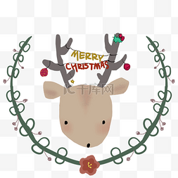 鹿圣诞节插画图片_圣诞节插画麋鹿圣诞快乐PNG图片