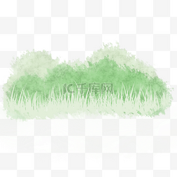 水彩素材免费下载图片_绿色水彩小清新草丛免费下载