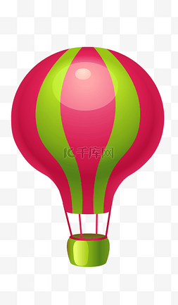 红色彩带礼花图片_彩色热气球城市旅游气球