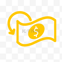 黄色的货币图标矢量
