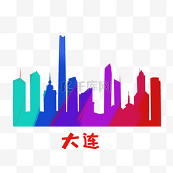 地标大连建筑插画