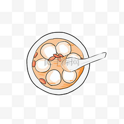 手绘卡通创意美味的食物汤圆插画