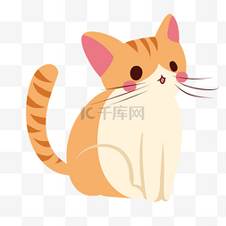 卖萌png图片_黄色的小猫咪手绘插画