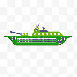 军事产品图片_军事绿色的军舰插画