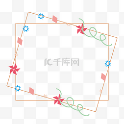 手绘小清新鲜花边框