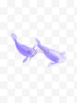 梦幻紫荧光鱼可商用素材