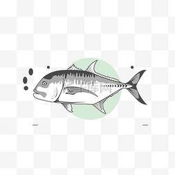 创意手绘灰色胖头鱼