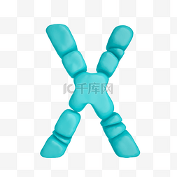 C4D柔体泡沫立体字母X元素