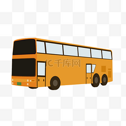 巴士双层图片_橙色双层矢量巴士