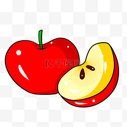 苹果种子图片_彩色手绘苹果食物元素