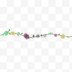 彩色花朵分割线插画
