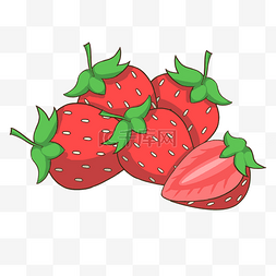 手绘插画水果草莓图片_新鲜水果草莓插画