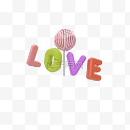 love字体素材图片_C4D立体情人节LOVE字体装饰舞台