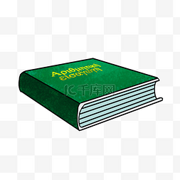卡通英文厚书籍绿色