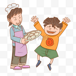 新春吃饺子卡通手绘