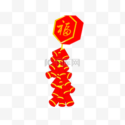 贺新年鞭炮图片_新年鞭炮手绘插画