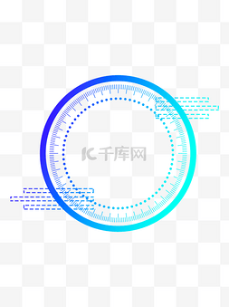 圆形蓝色科技边框图片_科技边框纹理装饰蓝色渐变元素设