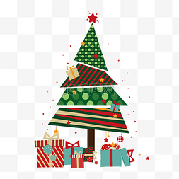 缤纷礼物盒图片_圣诞节矢量圣诞树装饰图案