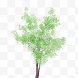 水彩免费图片_绿色树木水彩风免费下载