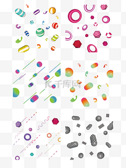 双十一几何漂浮可商用元素