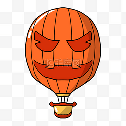 橘色热气球图片_橘色卡通热气球插画