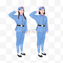 建军节女红军PNG