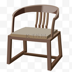 老式家具图片_木头家具木椅插画