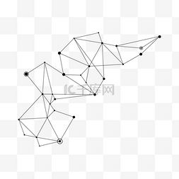 狮子座连线图图片_矢量科技点线装饰图案