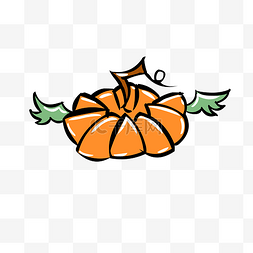 万圣节橙色手绘风会飞的卡通南瓜