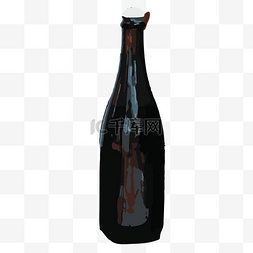 黑色酒瓶子免抠图