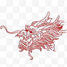 龙头手绘图片_手绘腾飞的龙头插画