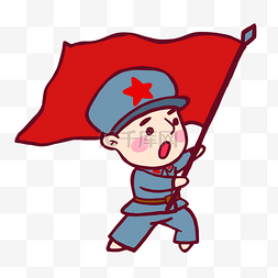 卡通抗战图片_长征路上可爱的红军