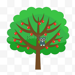 创意苹果树木插图