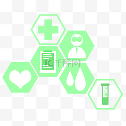 绿色医疗插画图片_绿色医疗图标插画