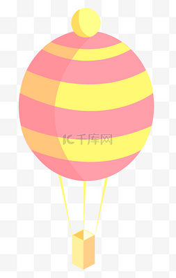 热气球插图图片_一个2.5D彩色热气球插画