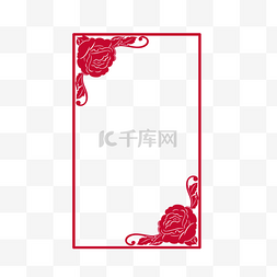 婚庆背景图片_喜庆红色边框元素