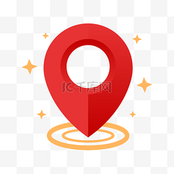 地图查找图片_红色定位扁平小地标