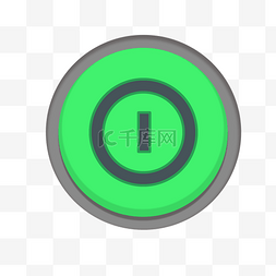 绿色按钮卡通插画