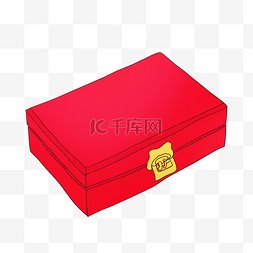 年货红色的礼盒插画