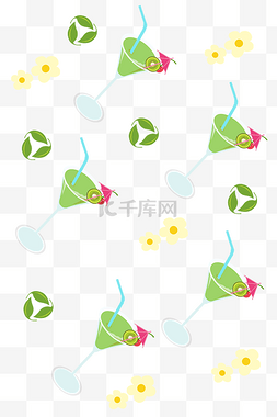 茶图片_绿色的茶饮底纹插画