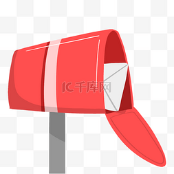 红色的信箱图片_手绘红色信箱插画