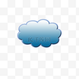 蓝色漂浮素材图片_云朵简约经典形状标签