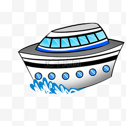 白色的轮船图片_白色的轮船手绘插画