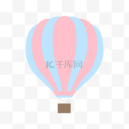 热气球卡通热气球图片_粉色空中卡通热气球