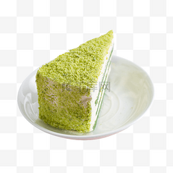圆盘子里的绿色蛋糕