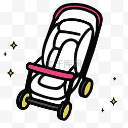 白色的婴儿推车 