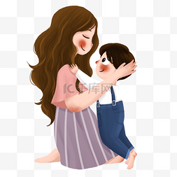 学妈妈涂口红图片_一个拥抱孩子的妇女
