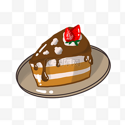 卡通手绘巧克力蛋糕插画