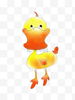 可爱的小鸭子图片_扁嘴巴黄色鸭子插画