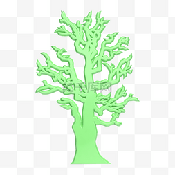 配图图片_C4D绿色立体树木